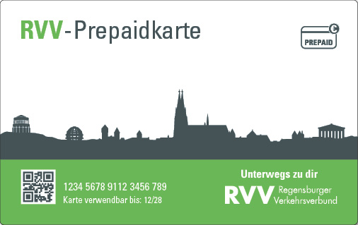 RVV-Prepaidkarte des Regensburger Verkehrsverbunds