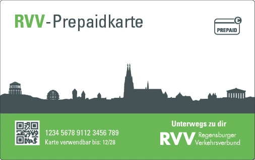 RVV-Prepaidkarte des Regensburger Verkehrsverbunds